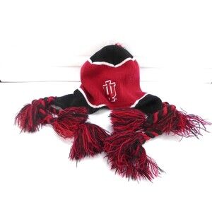 Indiana Hoosiers NCAA Trapper Winter Hat Cap Tassels Logo Unisex